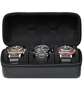 CAIOVSE Watch Travel Case,3 Slots Watch Storage Box for Men,Hard Watch Organizer With Removable S...