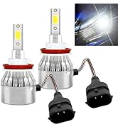 PLALEI 2 PCS 9005/HB3 Car LED Light, 3800LM 6000K Waterproof Car C6 Fog Light High and Low Beam B...