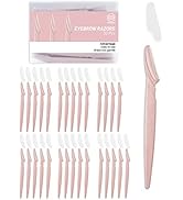 Eyebrow Razor for Women, 30 Pcs Dermaplane Razor for Women Face, Multipurpose Face Wheat Pink Raz...