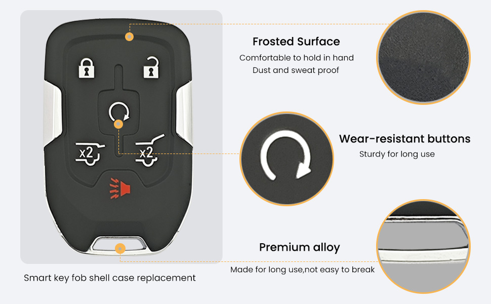 6 Buttons Replacement Key Shell for GMC for Chevy 2