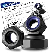 140PCS Nylock Nuts Assortment, Black PVD 304 Stainless Steel | Includes M3, M4, M5, M6, M8, M10 a...