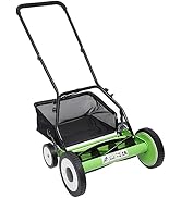 Walk-Behind Lawn Mowers 16-Inch 5-Blade Manual Reel Lawn Mower, Adjustable Cutting/Handle Height ...