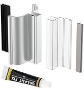 3" Chrome Frameless Shower Door Handle with Metal Strike, U Channel Door Frame with Clear Polycar...