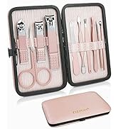 ZIZZON Travel Mini Manicure Set Nail Clipper Set 10 in 1 Stainless Steel Pedicure Care Grooming k...