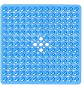 Naoloture Square Shower Bathtub Mat Non Slip for Inside Shower Clear Blue 21x21 Inch, Shower Stal...