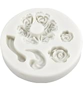 White Dessert Mold Food Grade Mini Rose Flower Teapot Mold Durable, Fondant and Gum Paste Molds,C...