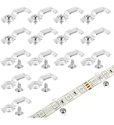 VIPMOON 100pcs Strip Light Mounting Brackets 10mm Wide Led Light Strip Clips Mounting Clips One-S...
