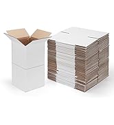 SPEPLA 6x6x6 Shipping Boxes for Small Business,40 Pack White Corrugated Cardboard Box for Packagi...