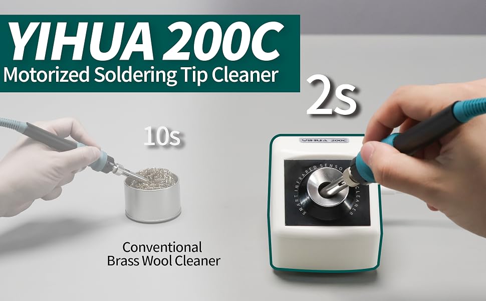 The YIHUA 200C tip cleaner is a tool to improve soldering efficiency.