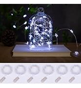 ZELUXDOT 6 Packs 6.6ft 20 LEDs Fairy Lights Battery Operated,Silver Star String Lights,Waterproof...