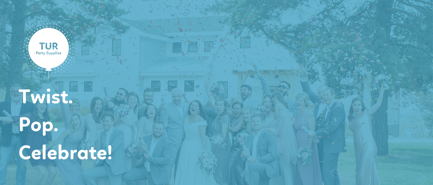 tur party supplies brand story background image confetti cannon wedding celebration