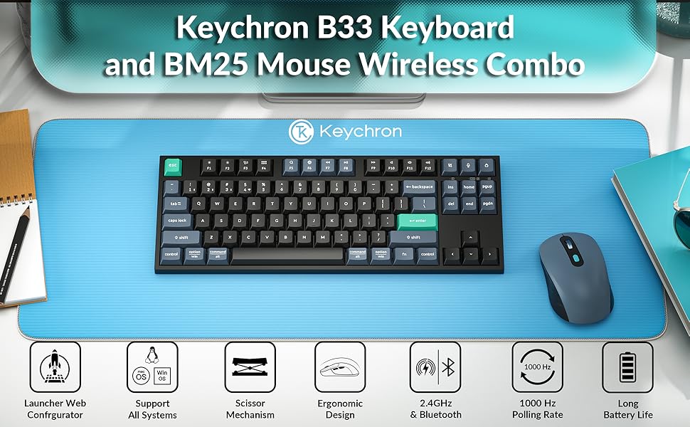 Keychron B33 Keyboard and BM25 Mouse Wireless Combo