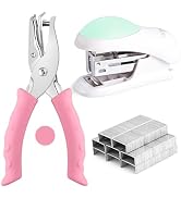 NEBURORA Green Mini Effortless Desktop Staplers with 400 Standard Staples Bundle Pink Single Hole...
