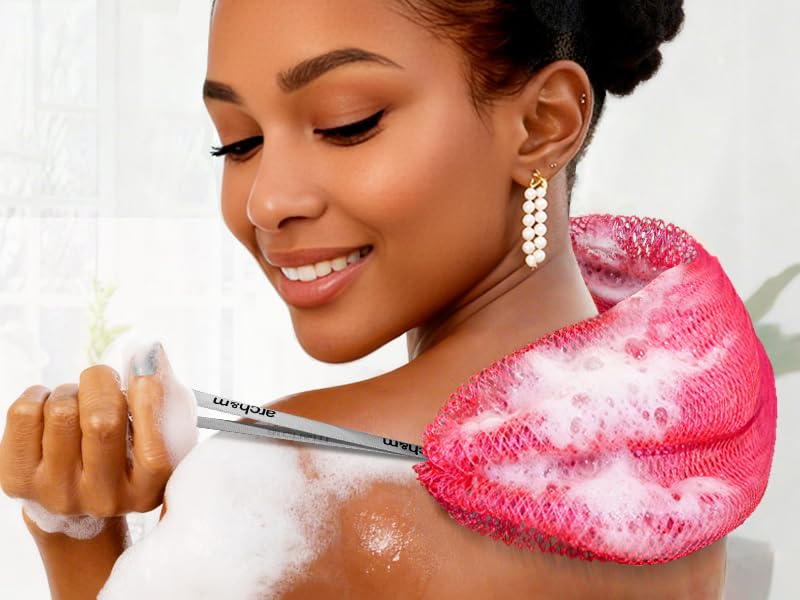 ribbon design Gentle deep cleansing How to exfoliate back easily Best sponge for smooth skin