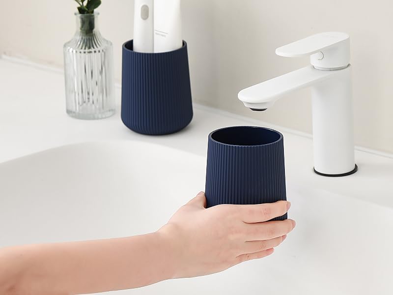 blue toothbrush holder
