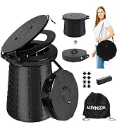 ALEVMOOM XXL Portable Toilet - 19.7" H Taller Wider Collapsible Foldable Camping Toilet with Lid,...