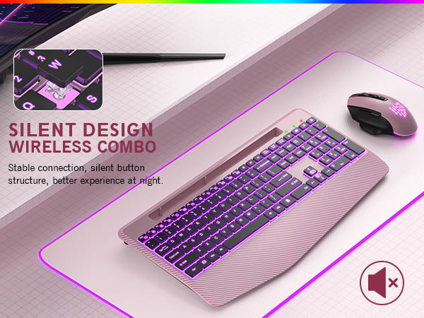 7°Tilt Angle keyboard and ergonomic mouse