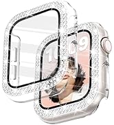 Newlibery Bling Watch Case with HD Screen Protector Women Compatible with Apple Watch 40mm Diamon...