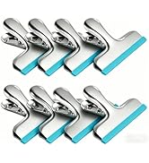 HOUSE AGAIN 8 Pack Stainless Steel Chip Bag Clips Covered with Silicone - NO More Sharp Edges - C...