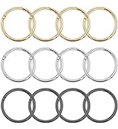 12Pcs Trigger Spring O Rings,3 Colors Round Carabiner Clip Snap Hooks Spring Keyring Buckle for D...