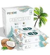 FEMEKE 200 Count Unscented Dog & Cat Wipes (4x50 Packs) | Hypoallergenic, pH Balanced for Paws, B...