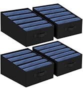 DIMJ Closet Organizers and Storage, Fabric Drawer Organizer, 5 Grids Trapezoid Jean Organizer, Fo...