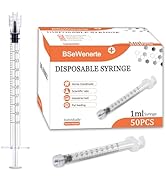 50Pack 1ml Luer Lock Syringes (No Needle) Sterile & Professional,Individually Wrapped