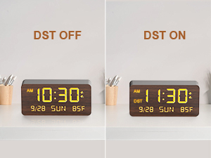 wooden digital clock
