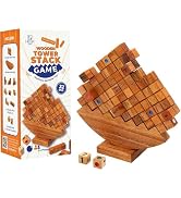 BSIRI Wooden Balance Stacking Tower - Game for Adults & Seniors Stacker Blocks Table Games for Pa...