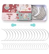 GarfxG Curved Needles 60 PCS 2'' / 3.5 '' C Type Weaving Sewing Needles with Metal Box Hand Sewin...