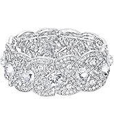 EVER FAITH Austrian Crystal Costume Jewelry Art Deco Elastic Stretch Bracelet