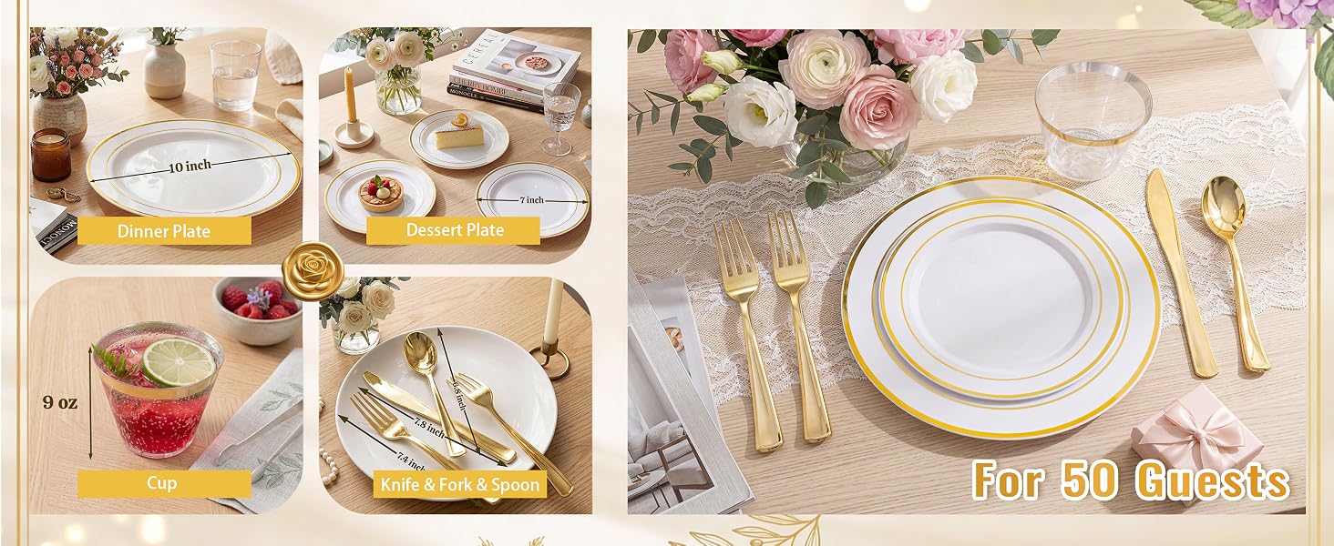 Gold Disposable Dinnerware Set