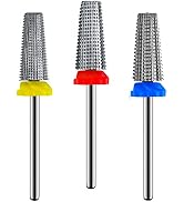 3Pcs Carbide 5 in 1 Nail Drill Bit Set- Two Way Rotate Use for Both Left and Right Handed- XF, F,...