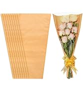 JOYIT Flower Bags for Bouquets, 50PCS Kraft Wrapping Bags, 9.8in x 18in Floral Wrapping Paper Sle...