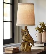 G-SAFAVA 14.25" Small Table Lamp for Living Room Farmhouse Bedside Resin Single Lamp with Gold Ow...
