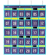 Loghot Numbered Classroom Sundries Closet Pocket Chart for Cell Phones Holder Wall Door Hanging O...