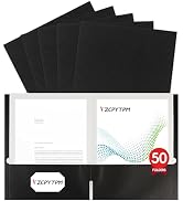 50 Packs Black Two Pocket Folders,File Folder Letter Size,8.5x11Inches File Folders for Office,Sc...
