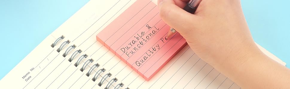 Striped sticky notes make every stroke neat and orderly.