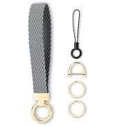 WEESMILE Keychain Wristlet, Stretchy Key Chain for Car Keys with 2 Keyrings and D ring, Cute Wris...