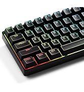 GMKWTL XVX Black Shine Through Keycaps, Doubleshot PBT Keycap Set Cherry Profile, 142 Keys Keyboa...