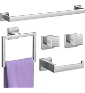 5-Pieces Brushed Nickel Bathroom Accessories Set, 23.6 Inch Bath Towel Bar Set, Stainless Steel B...