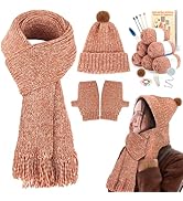 Coopay Knitting Kit for Beginners, Complete Knitting Kits Learn to Knit Hat Scarf Glove, Knitting...