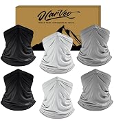 OLARVEO 6 Pack Sun Cooling Neck Gaiter Face Mask UV Scarf Breathable Bandana for Men/Women