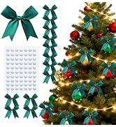 TIMESEEK 60Pcs Emerald Green Gift Wrap Bows, 3.3" Satin Ribbon Bows for Gift Wrapping, Large Size...