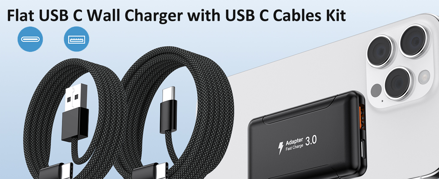flat usb c wall charger