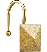 EleCharm Gorgeous Gold Shower Curtain Hooks Rings, Set of 12 Brass Decorative Shower Hanger Rings...
