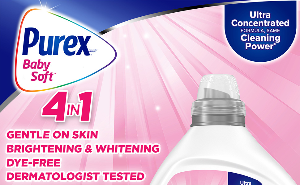 Purex Liquid Laundry Detergent, Ultra Concentrated, Baby, 82.5 Ounce, 165 Loads