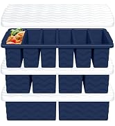 3-Pack Silicone Freezer Trays with Lid,2 Large 2-Cup(500ml)&4 Medium 1-Cup(250ml)&6 Small 1/2-Cup...