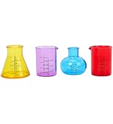 Plastic Glasses Chemistry Shots,4 Plastic Laboratory Glasses, Cool Chemistry Graduation Gag Gift,...