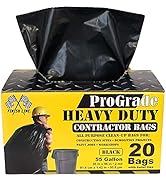 Reli. ProGrade Contractor Trash Bags 55 Gallon (20 Bags w/ Ties) Black 55 Gallon Trash Bags Heavy...